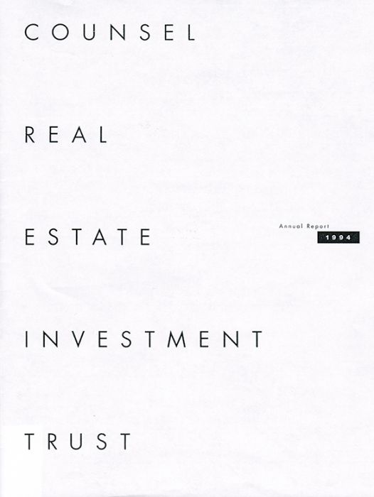 Riocan Annual Report Cover 1994